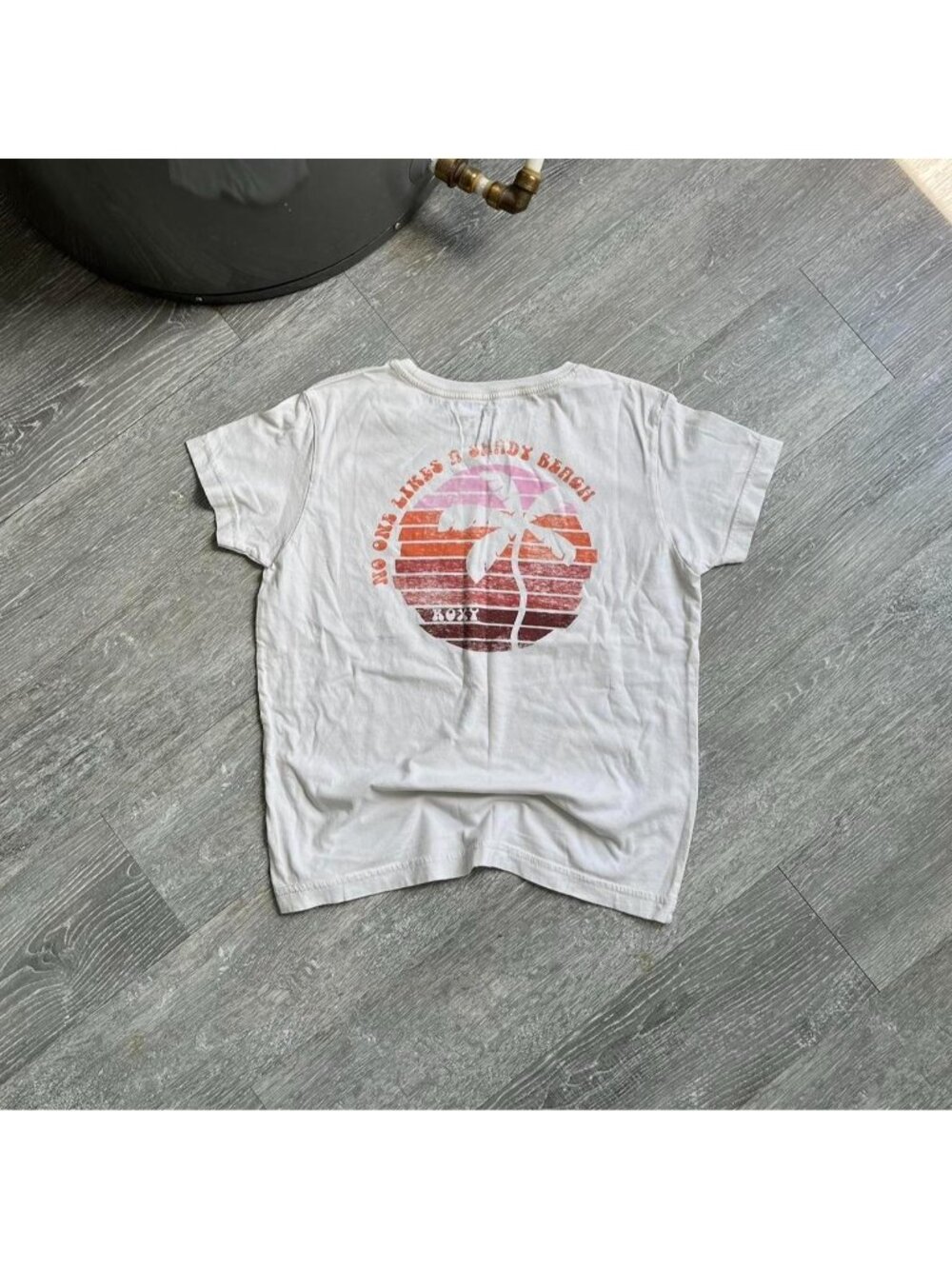 White / Orange / Pink Roxy Graphic Sunset T-Shirt W/ Back Hit